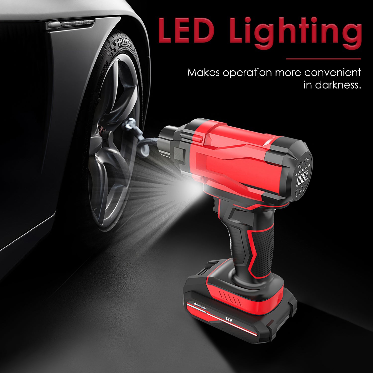 1Pc 150PSI Cordless Car Tire Inflator Rechargeable