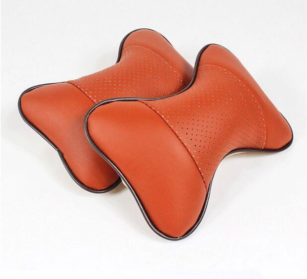 2 almohadas de cuero para el cuello del auto