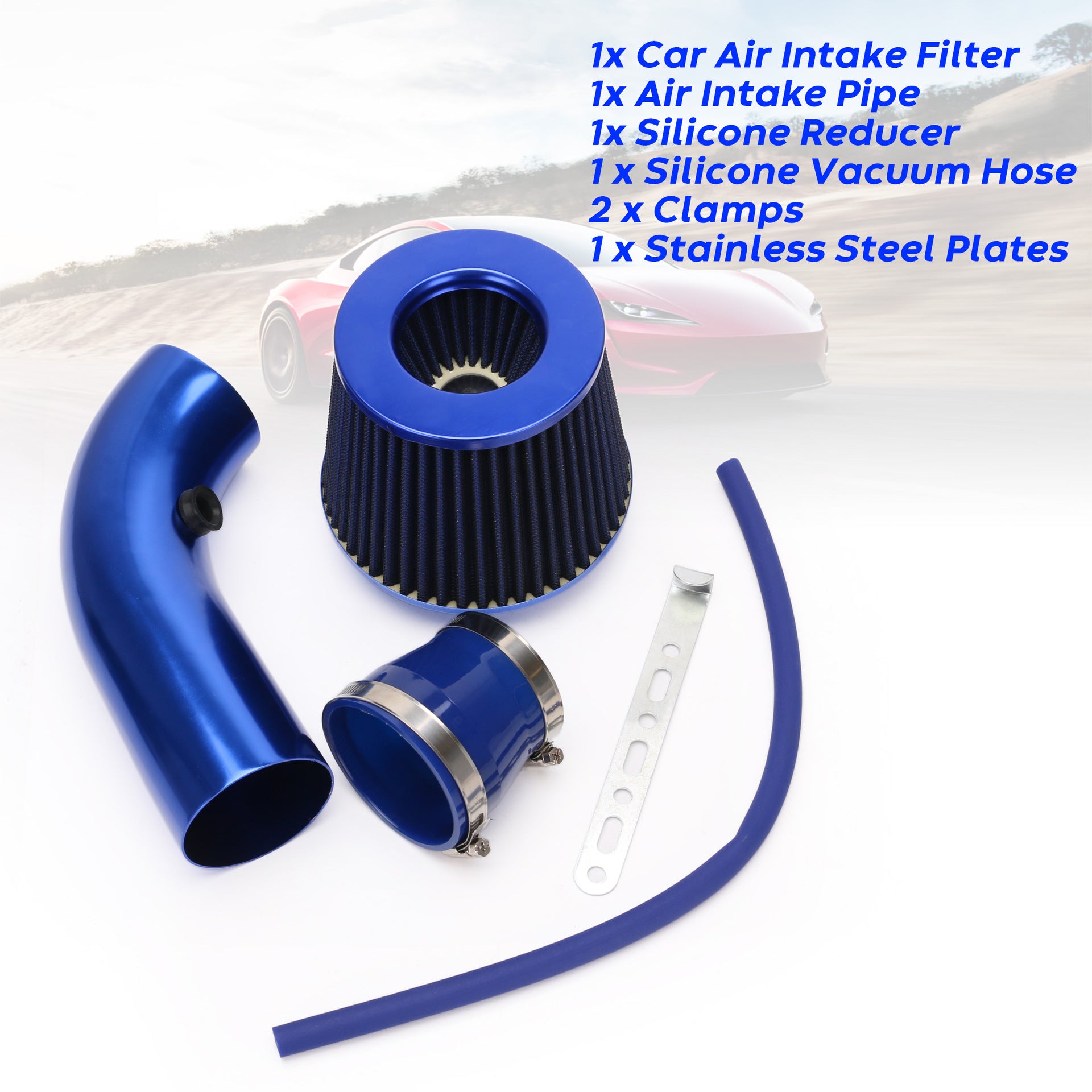 Filtro de aire de admisión con cabezal tipo hongo modificado para coche (76 mm y 3 pulgadas)
