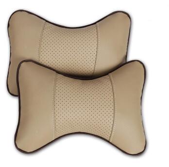 2 almohadas de cuero para el cuello del auto