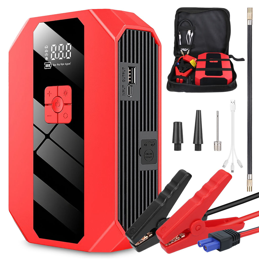 1Pc Portable Car Jump Starter Air Compressor