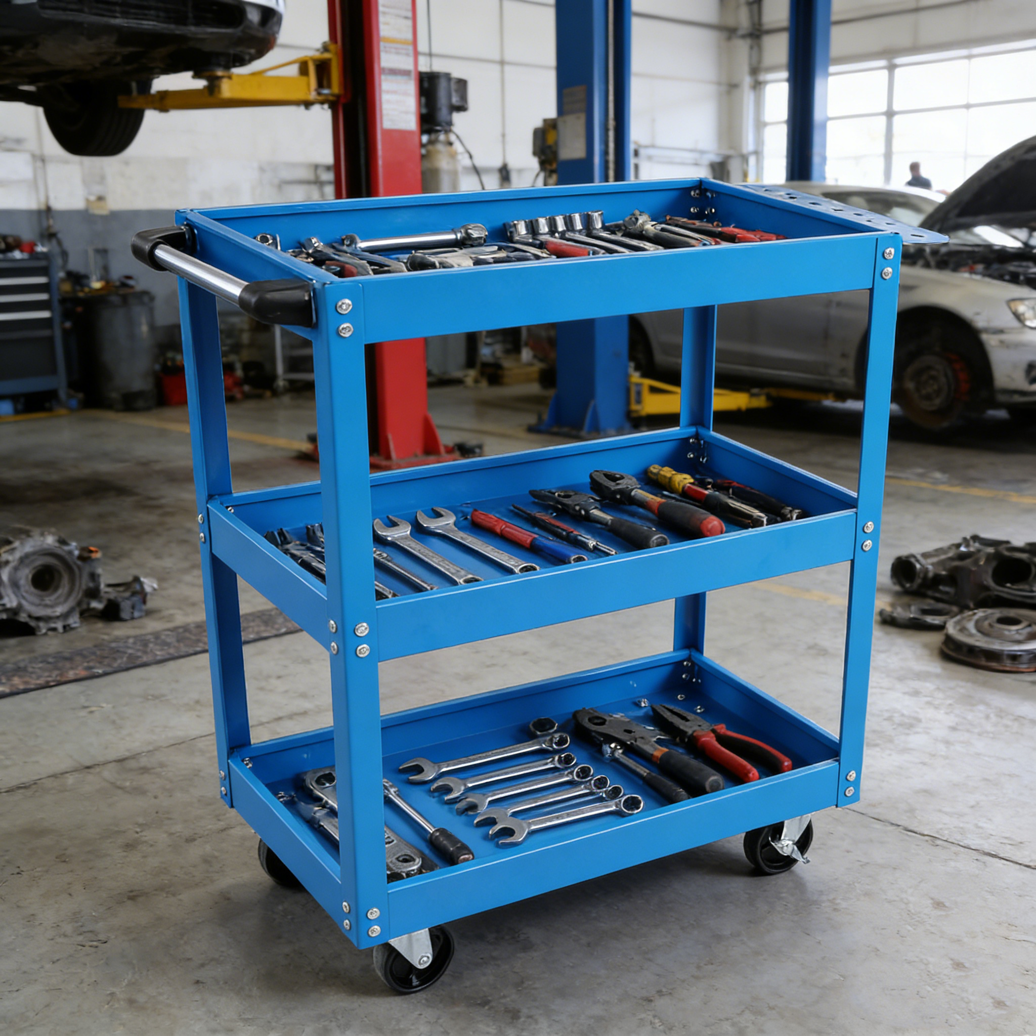 3-Tier Rolling Mechanic Tool Cart – 450 lb Capacity