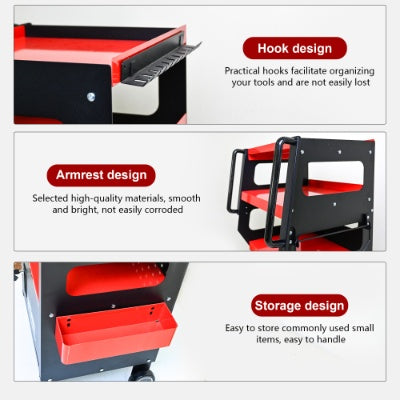 4 LEVEL MULTI PURPOSE TROLLEY FOR DIAGNOSTICS-BLACK RED