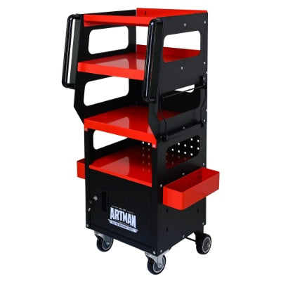 4 LEVEL MULTI PURPOSE TROLLEY FOR DIAGNOSTICS-BLACK RED
