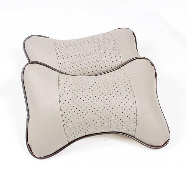 2 almohadas de cuero para el cuello del auto