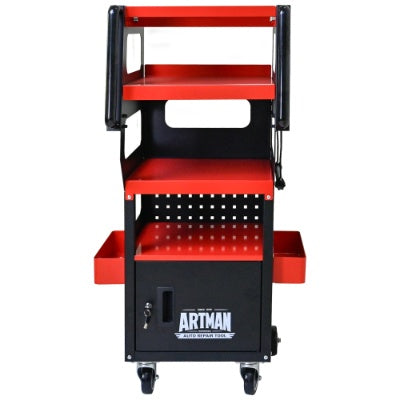 4 LEVEL MULTI PURPOSE TROLLEY FOR DIAGNOSTICS-BLACK RED
