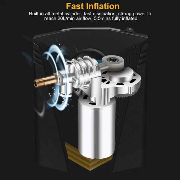 Tire Inflator 12V DC 100W 150PSI Digital Tire Pump W/LCD Display Electric Air Compressor Pump 20L/Min Air Flow