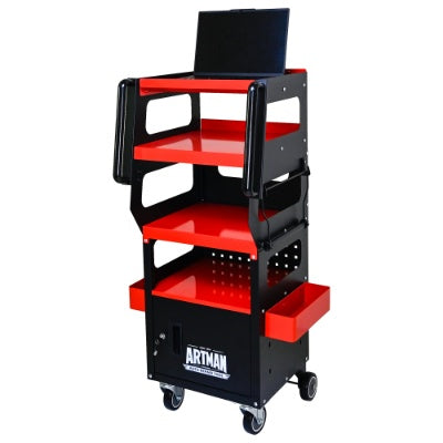 4 LEVEL MULTI PURPOSE TROLLEY FOR DIAGNOSTICS-BLACK RED