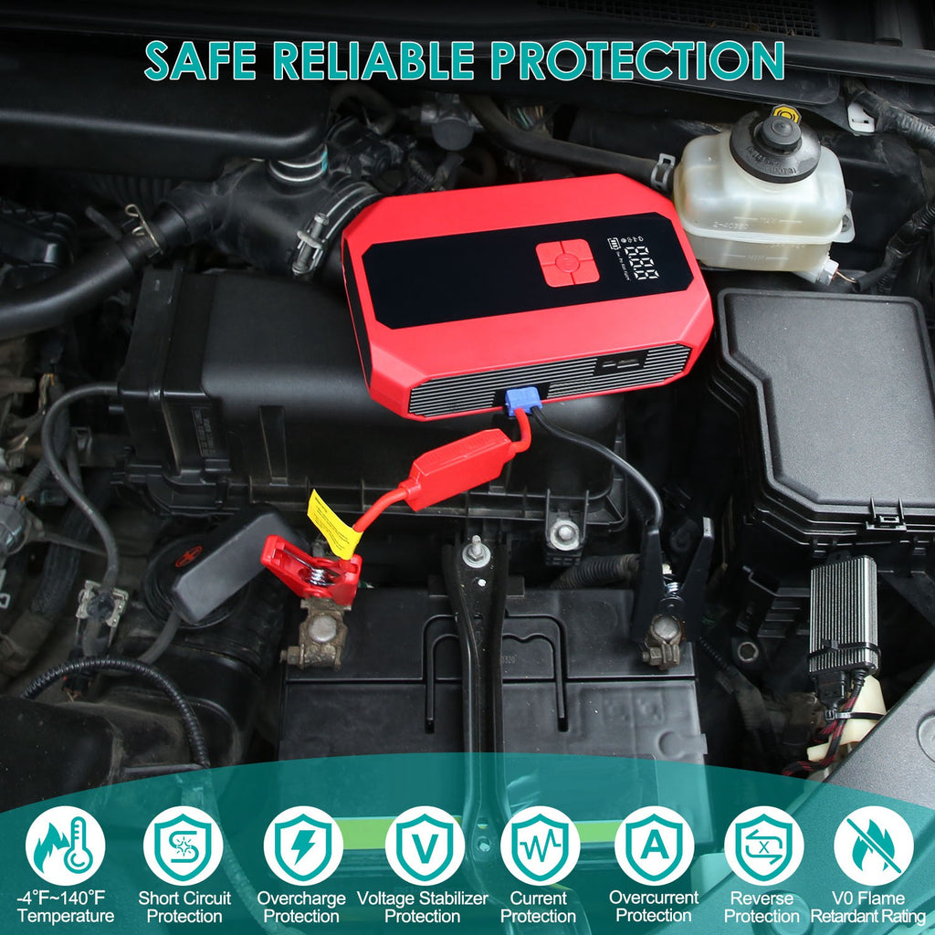 1Pc Portable Car Jump Starter Air Compressor