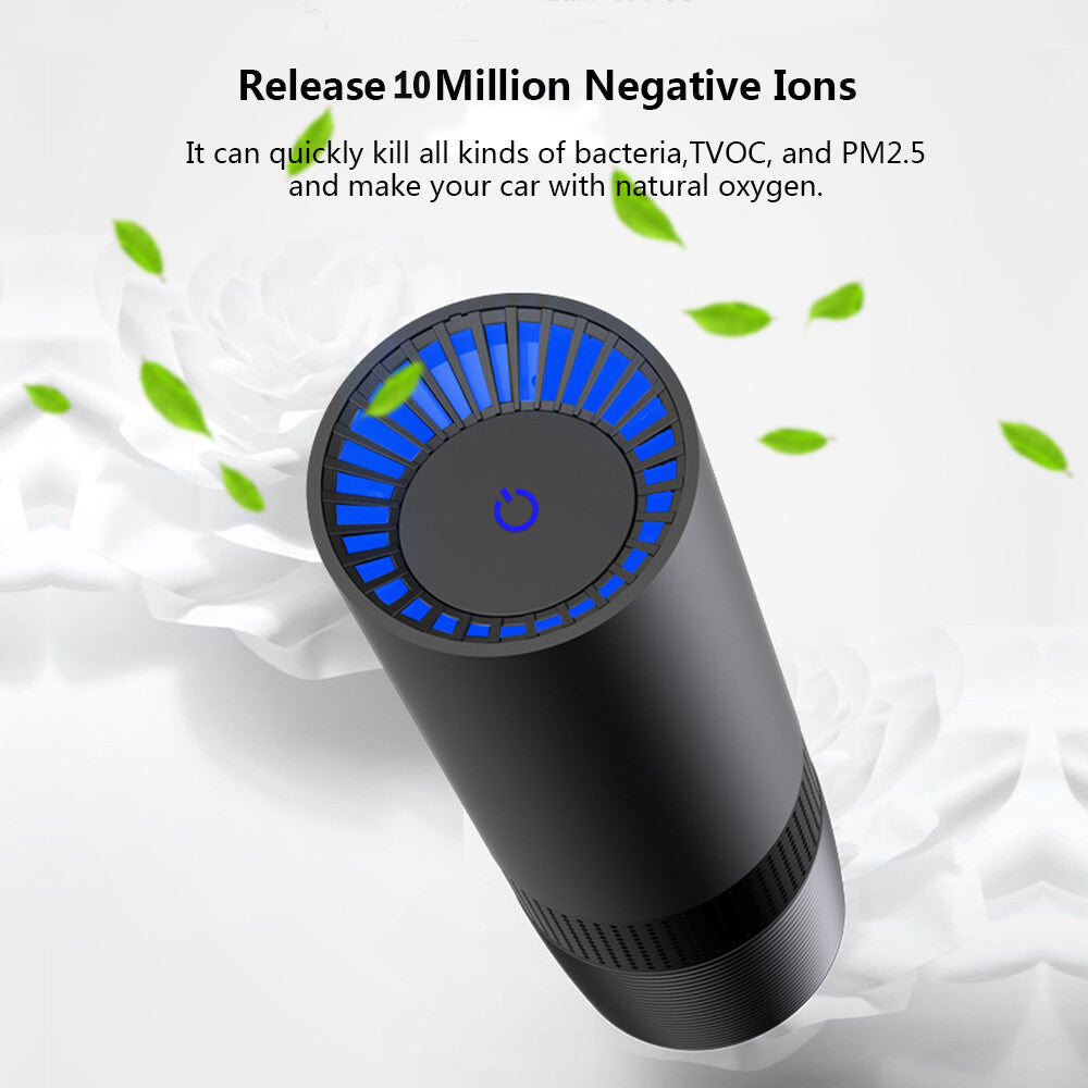 True HEPA Air Purifier Filter For Car Smoker Air Cleaner Ionizer TVOCs Odor Dust Sensor